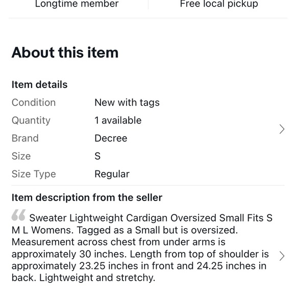 Comfy Decree Purple Stripe Oversized Sweater Cardigan S M L New - Picture 5 of 10